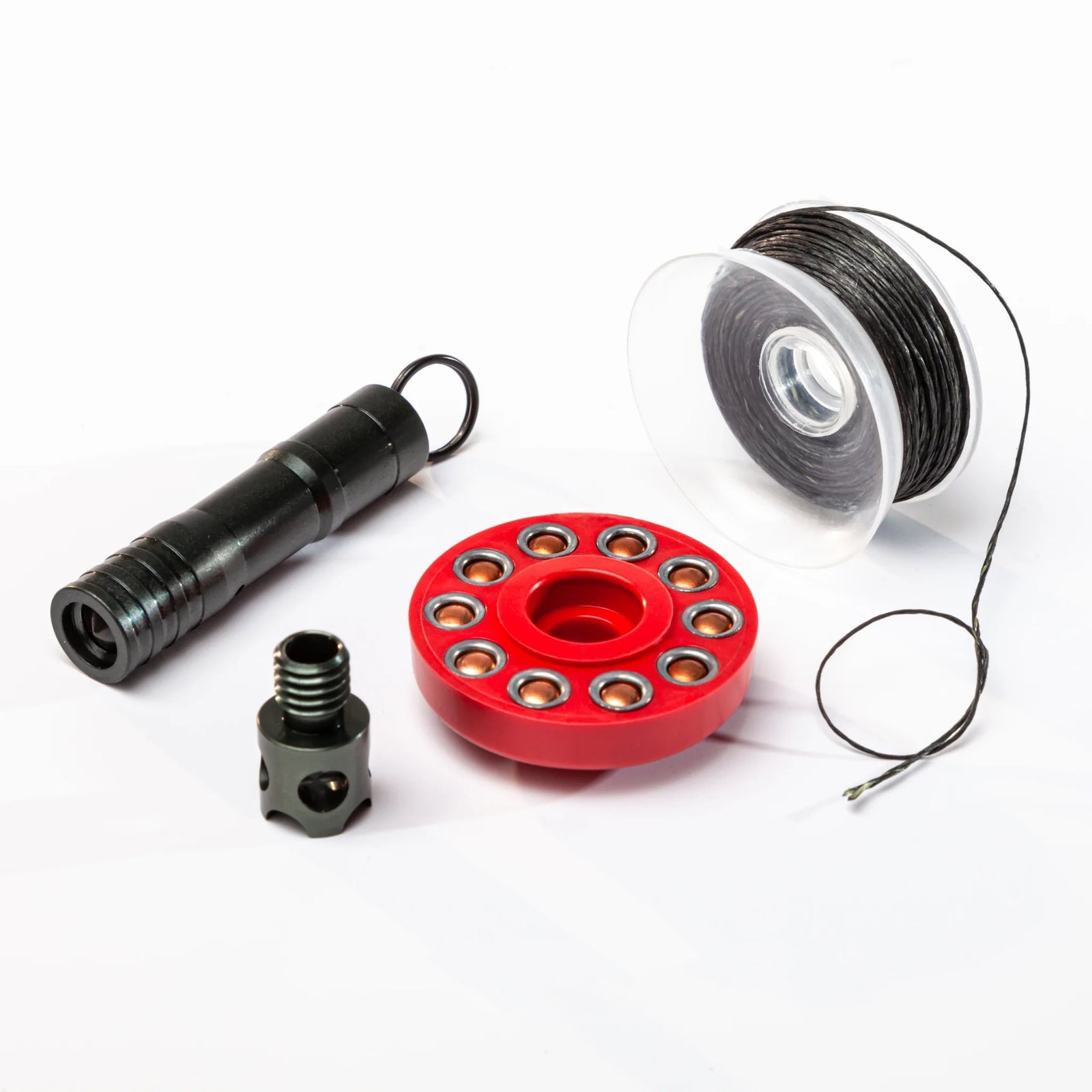 Mini Camp Safe Perimeter Trip Alarm 209 primer only device with spool of Dyneema trip line and filled 209 primer carrier. Complete Set