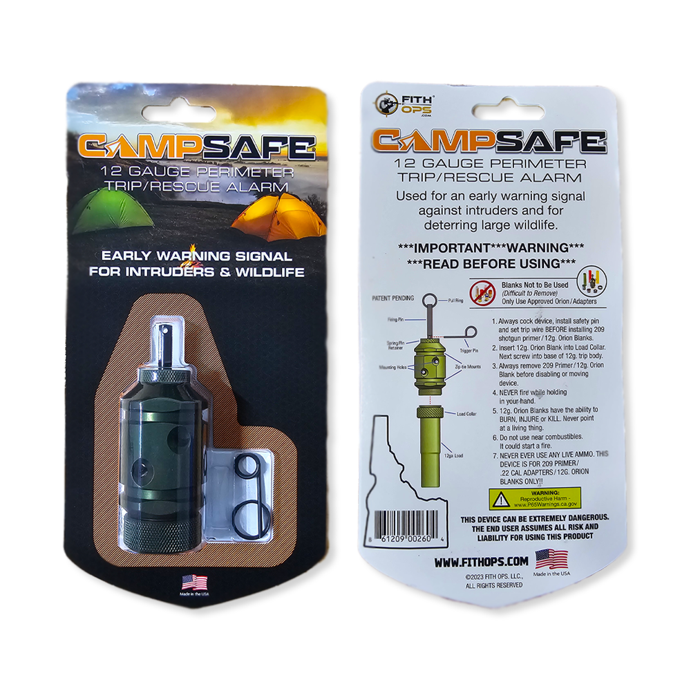 [Fith Ops Camp Safe 12 Gauge Perimeter Gen4 Trip &amp; Rescue Alarm - USA Made]]